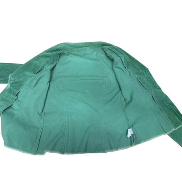 NO TAG Y2K Green Blazer SZ L Vintage Lg Buttons SZ-L (Runs Small) Washed & Ready - Picture 9 of 11